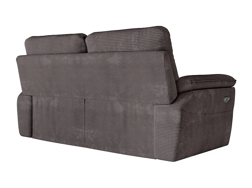 PACK - Canapé de relaxation ROSS électrique 3 places et fauteuil en velours côtelé - Gris