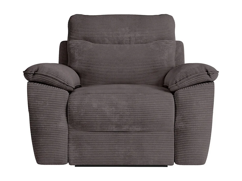 PACK - Canapé de relaxation ROSS électrique 3 places et fauteuil en velours côtelé - Gris