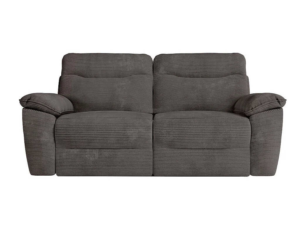 PACK - Canapé de relaxation ROSS électrique 3 places et fauteuil en velours côtelé - Gris