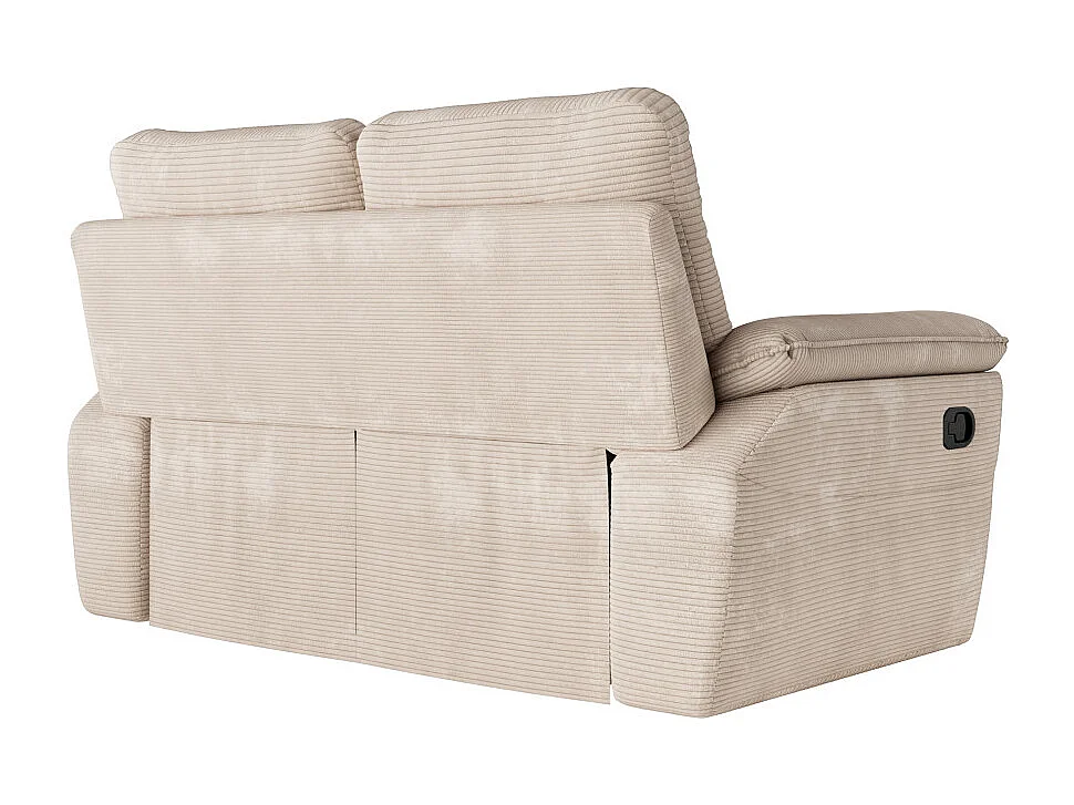 PACK - Canapé de relaxation ROSS manuel 2 places et fauteuil en velours côtelé - Beige