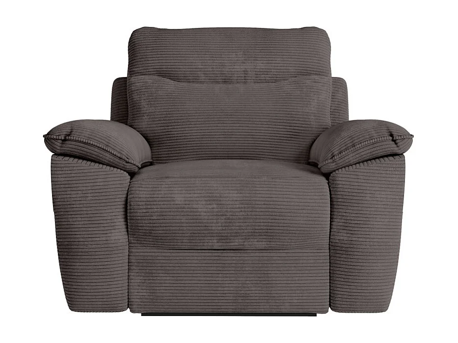 PACK - Canapé de relaxation ROSS manuel 2 places et fauteuil en velours côtelé - Gris