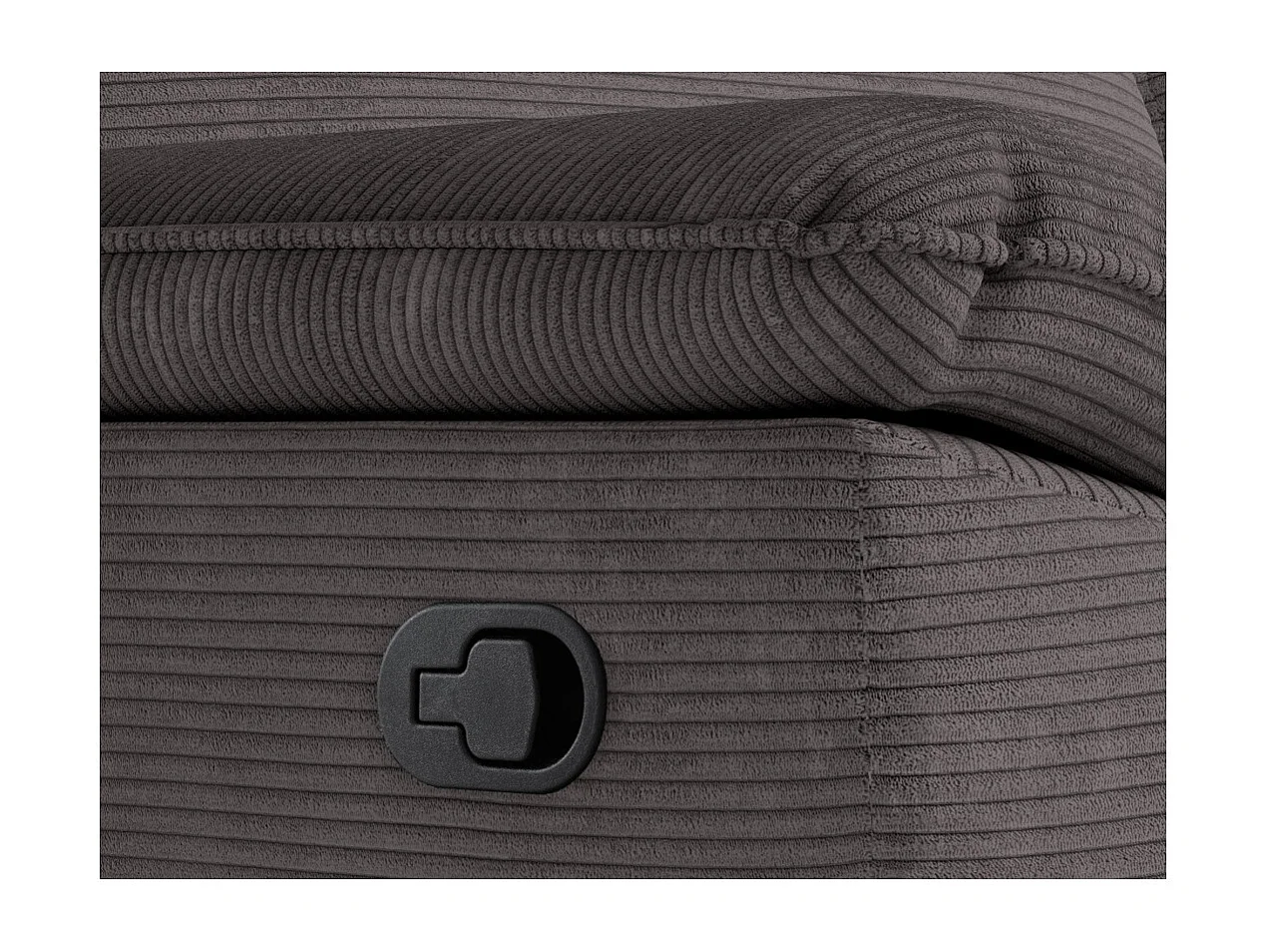 PACK - Canapé de relaxation ROSS manuel 2 places et fauteuil en velours côtelé - Gris
