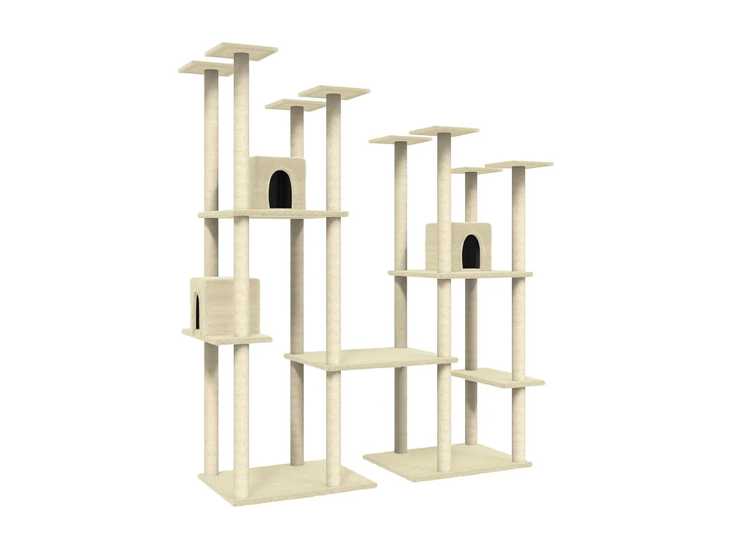 Arbre à chat avec griffoirs en sisal Crème 174 cm