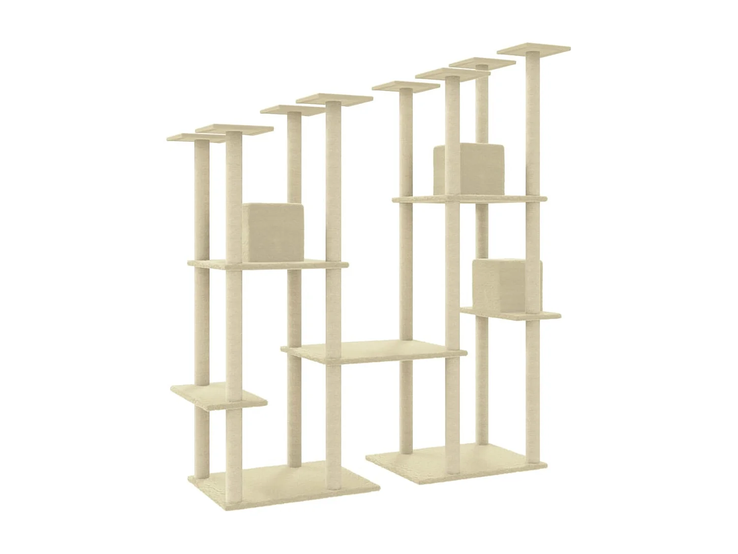 Arbre à chat avec griffoirs en sisal Crème 174 cm