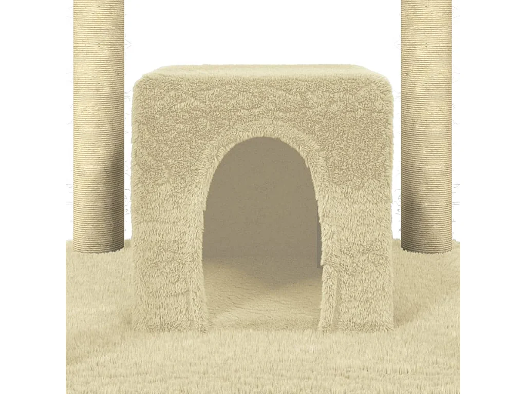 Arbre à chat avec griffoirs en sisal Crème 174 cm
