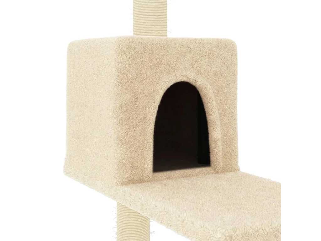 Arbre à chat avec griffoirs en sisal Crème 95 cm