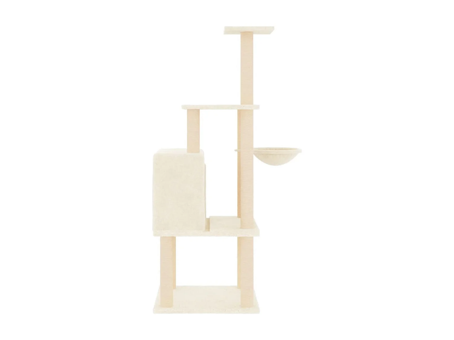 Arbre à chat avec griffoirs en sisal crème 132 cm