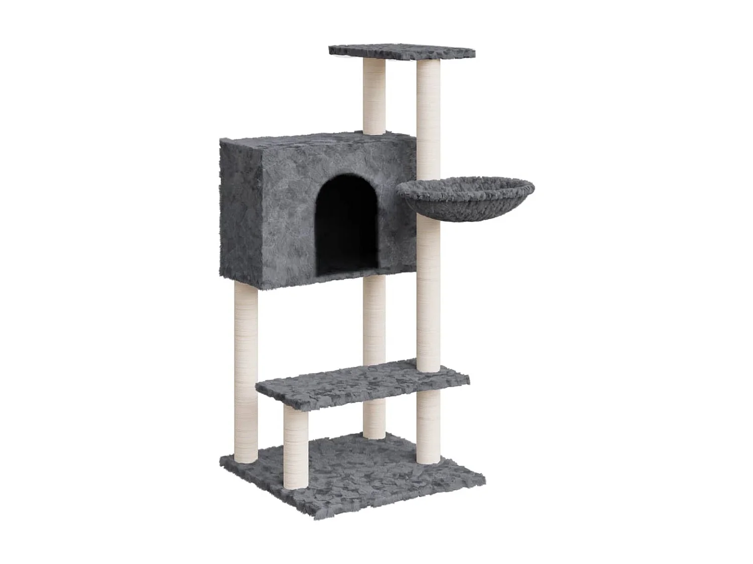 Arbre à chat avec griffoirs en sisal Gris foncé 108,5 cm
