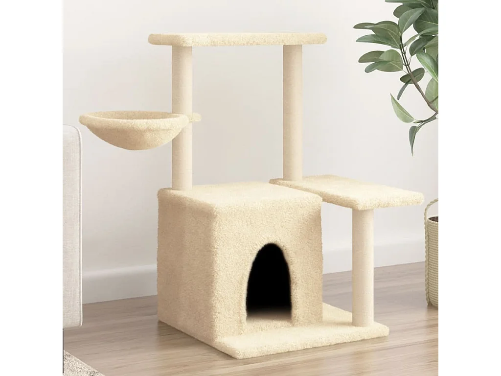 Arbre à chat avec griffoirs en sisal Crème 83 cm