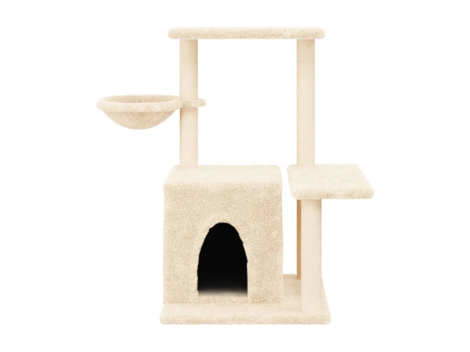 Arbre à chat avec griffoirs en sisal Crème 83 cm