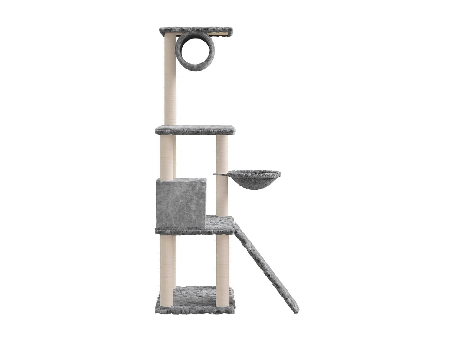 Arbre à chat avec griffoirs en sisal Gris clair 131 cm