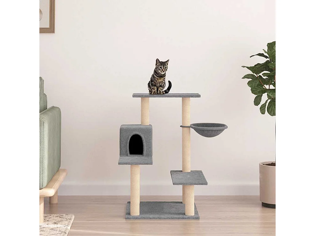 Arbre à chat avec griffoirs en sisal gris clair 82,5 cm