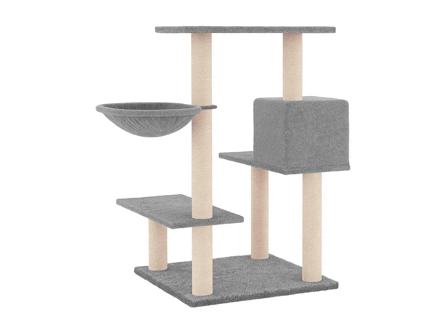 Arbre à chat avec griffoirs en sisal gris clair 82,5 cm
