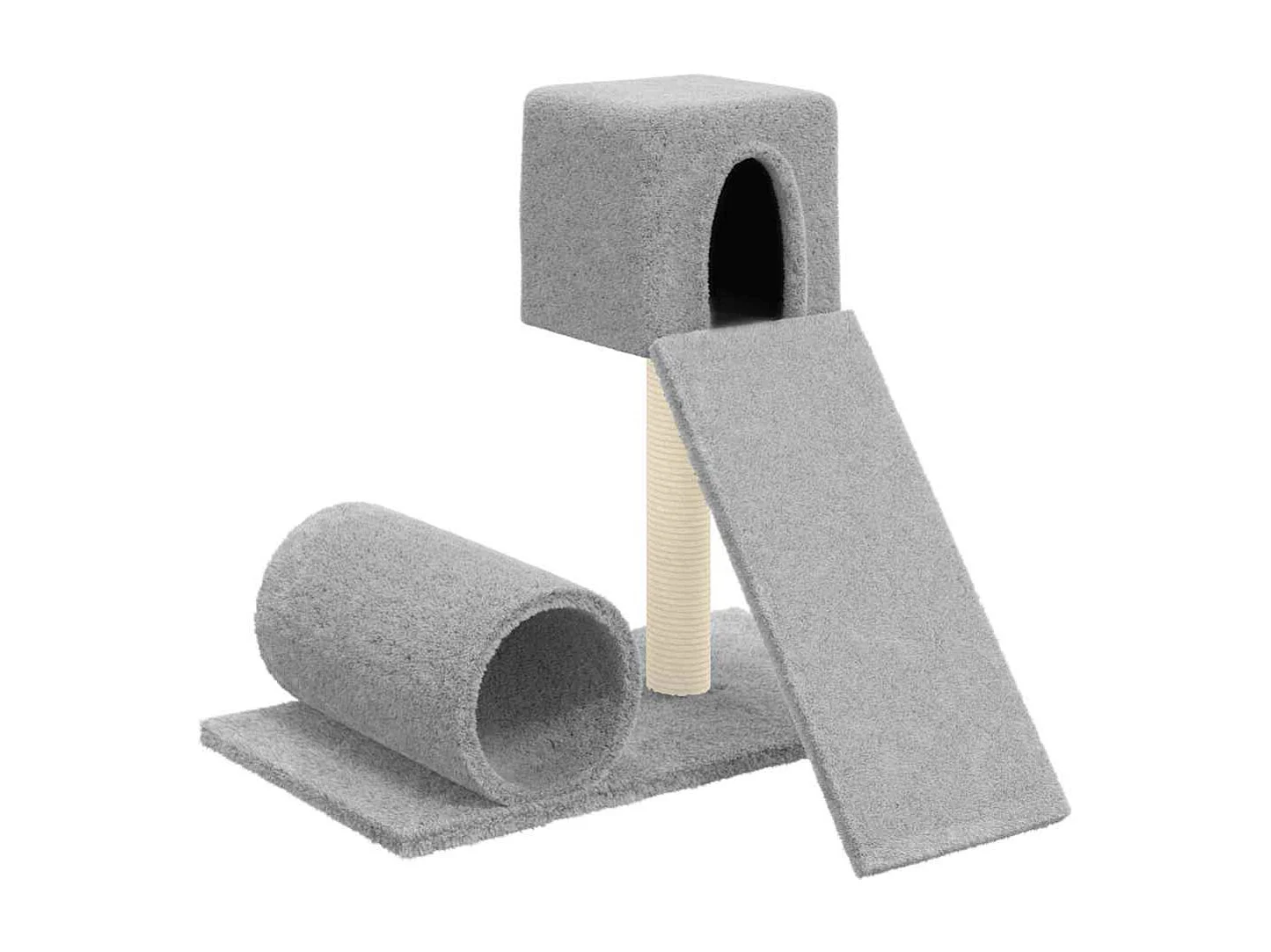 Arbre à chat avec griffoir en sisal Gris clair 59 cm