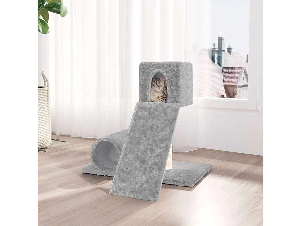 Arbre à chat avec griffoir en sisal Gris clair 59 cm