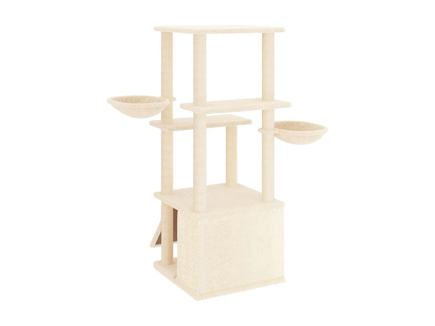 Arbre à chat avec griffoirs en sisal crème 133 cm