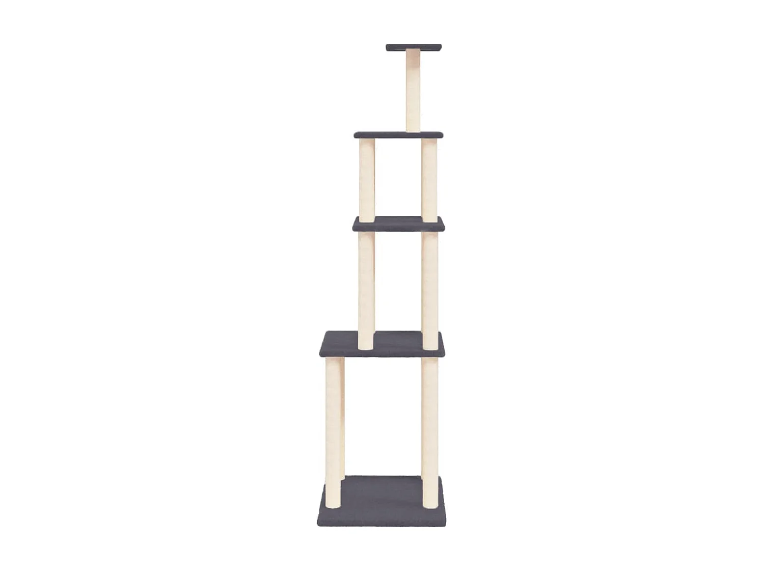 Rascador para gatos con postes de sisal gris oscuro 183 cm