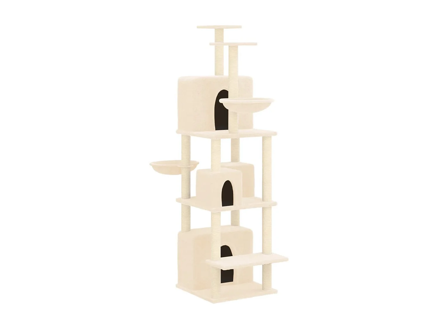 Arbre à chat avec griffoirs en sisal Crème 180 cm