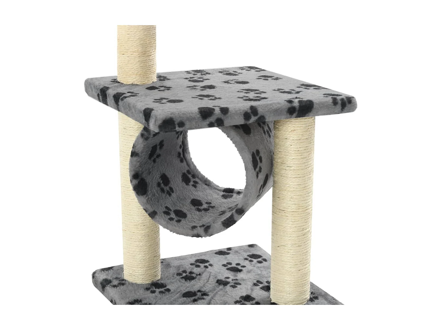 Arbre à chat avec griffoirs en sisal 65 cm Gris Motif de pattes