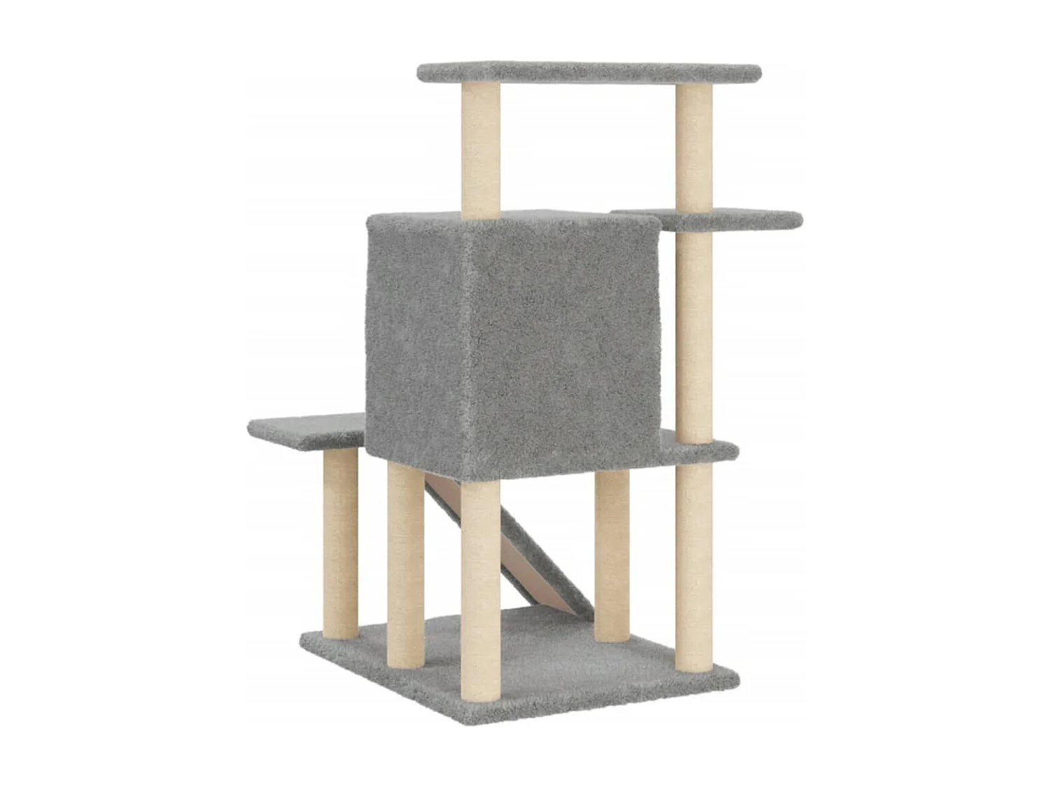 Arbre à chat avec griffoirs en sisal gris clair 97 cm