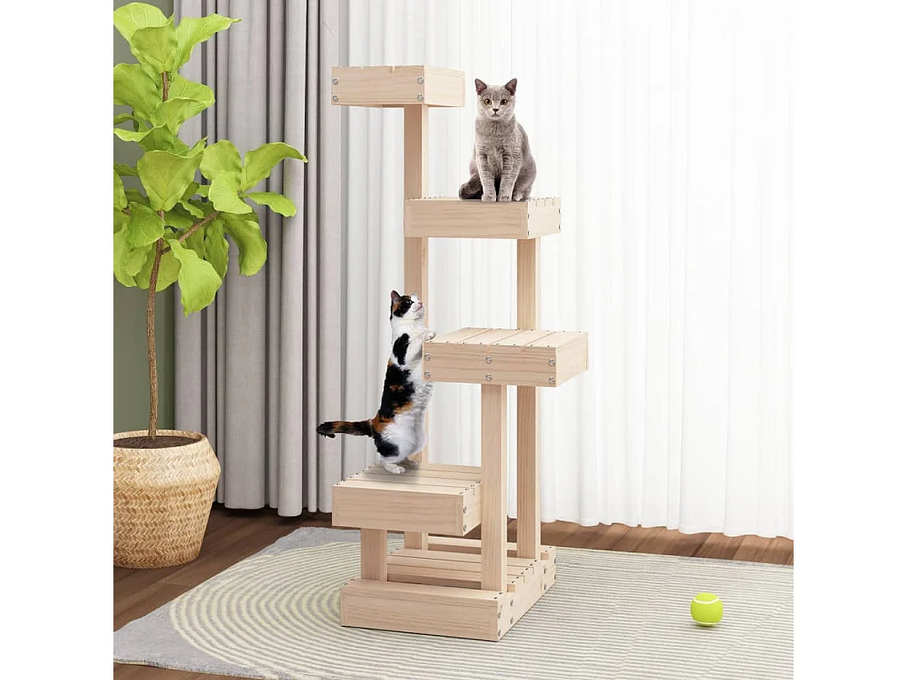Arbre à chat 45,5x49x103 cm Bois de pin massif