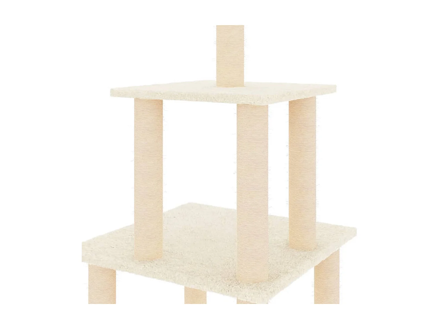 Arbre à chat avec griffoirs en sisal crème 111 cm