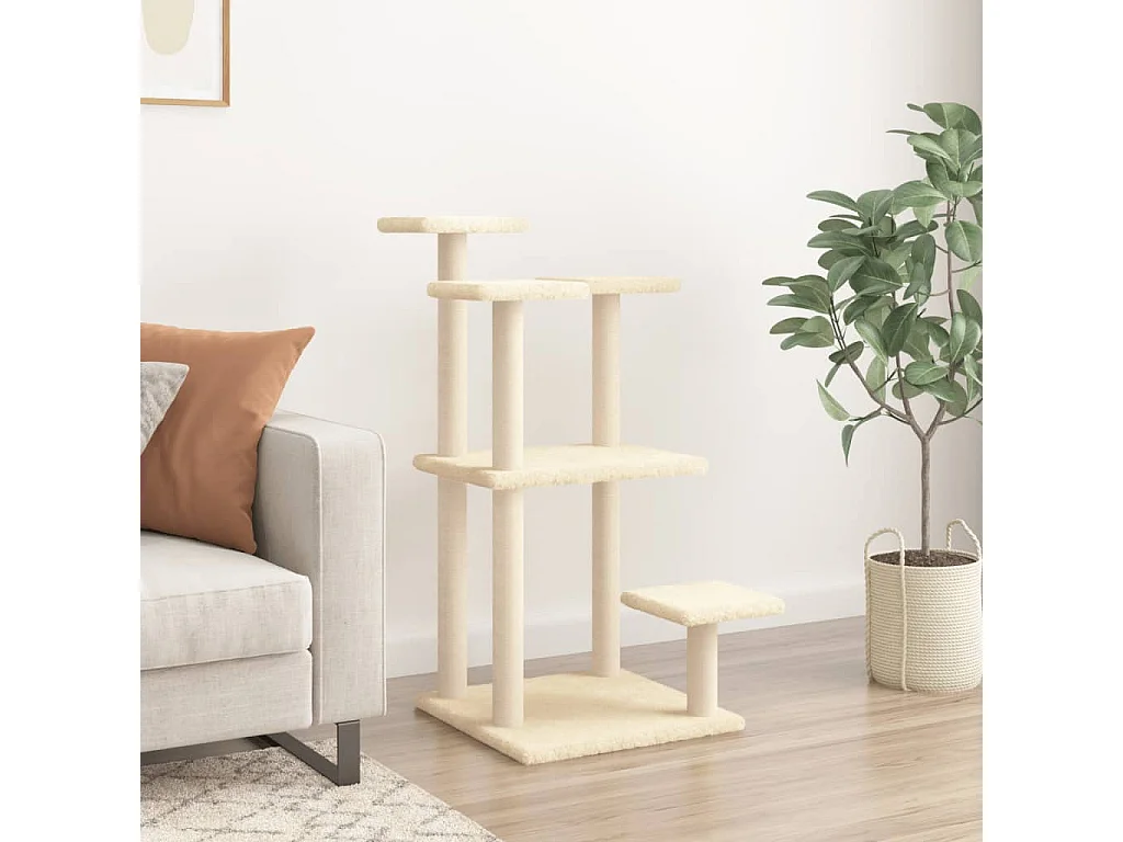 Arbres à chat avec plates-formes crème 98,5 cm