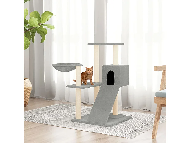 Arbre à chat avec griffoirs en sisal Gris clair 82 cm