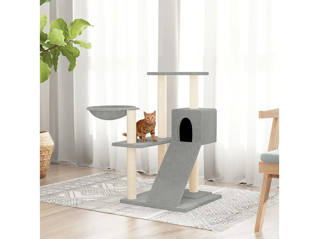 Arbre à chat avec griffoirs en sisal Gris clair 82 cm