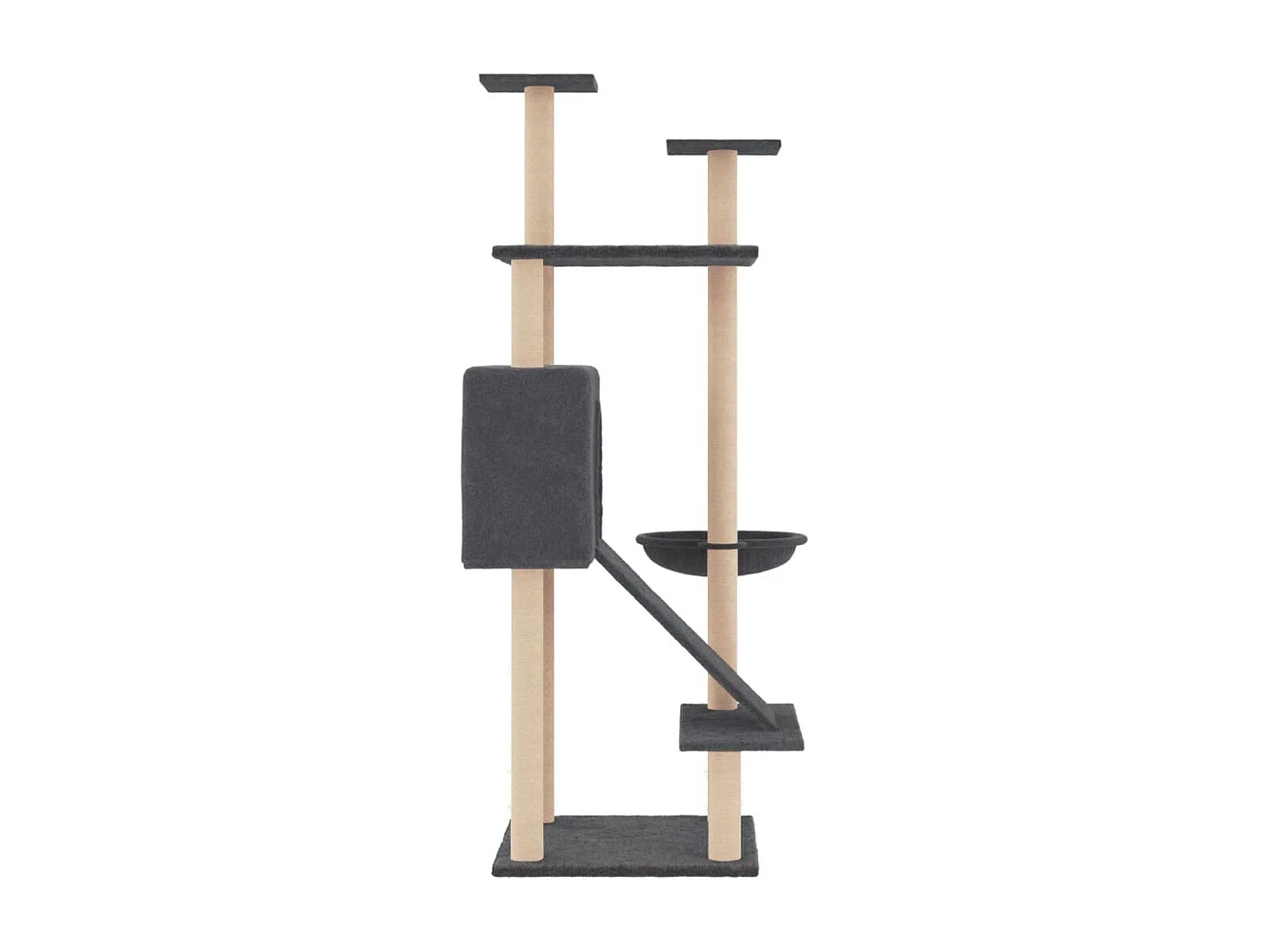 Arbre à chat avec griffoirs en sisal Gris foncé 153 cm