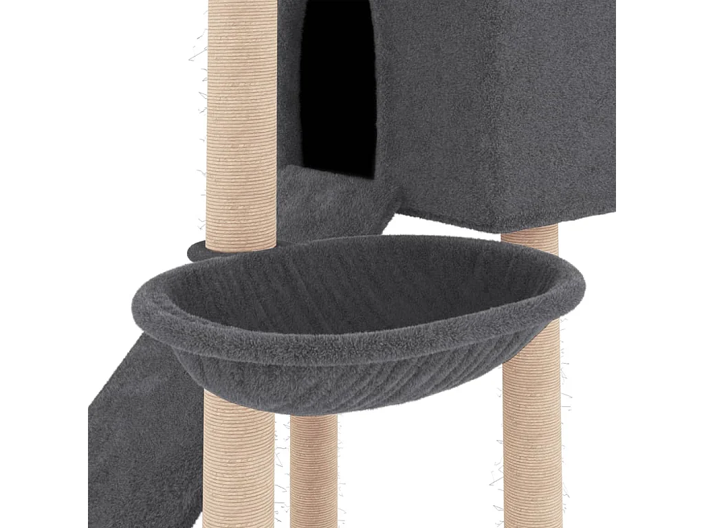 Arbre à chat avec griffoirs en sisal Gris foncé 153 cm