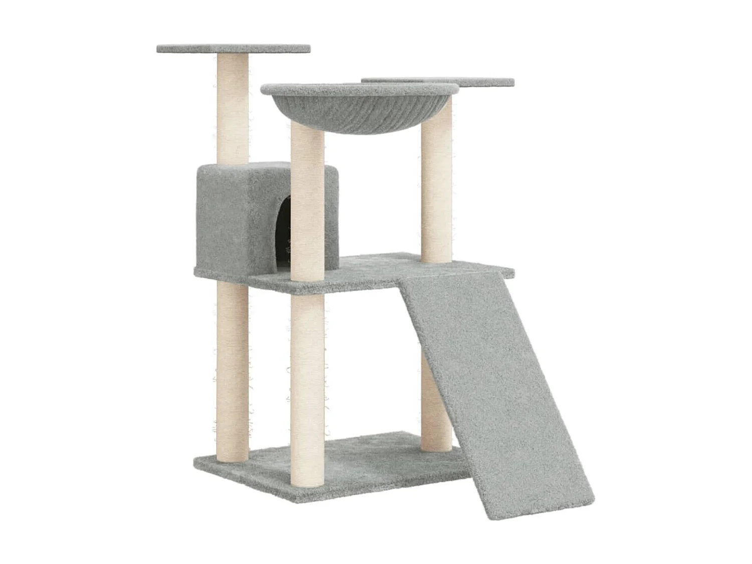 Arbre à chat avec griffoirs en sisal Gris clair 83 cm