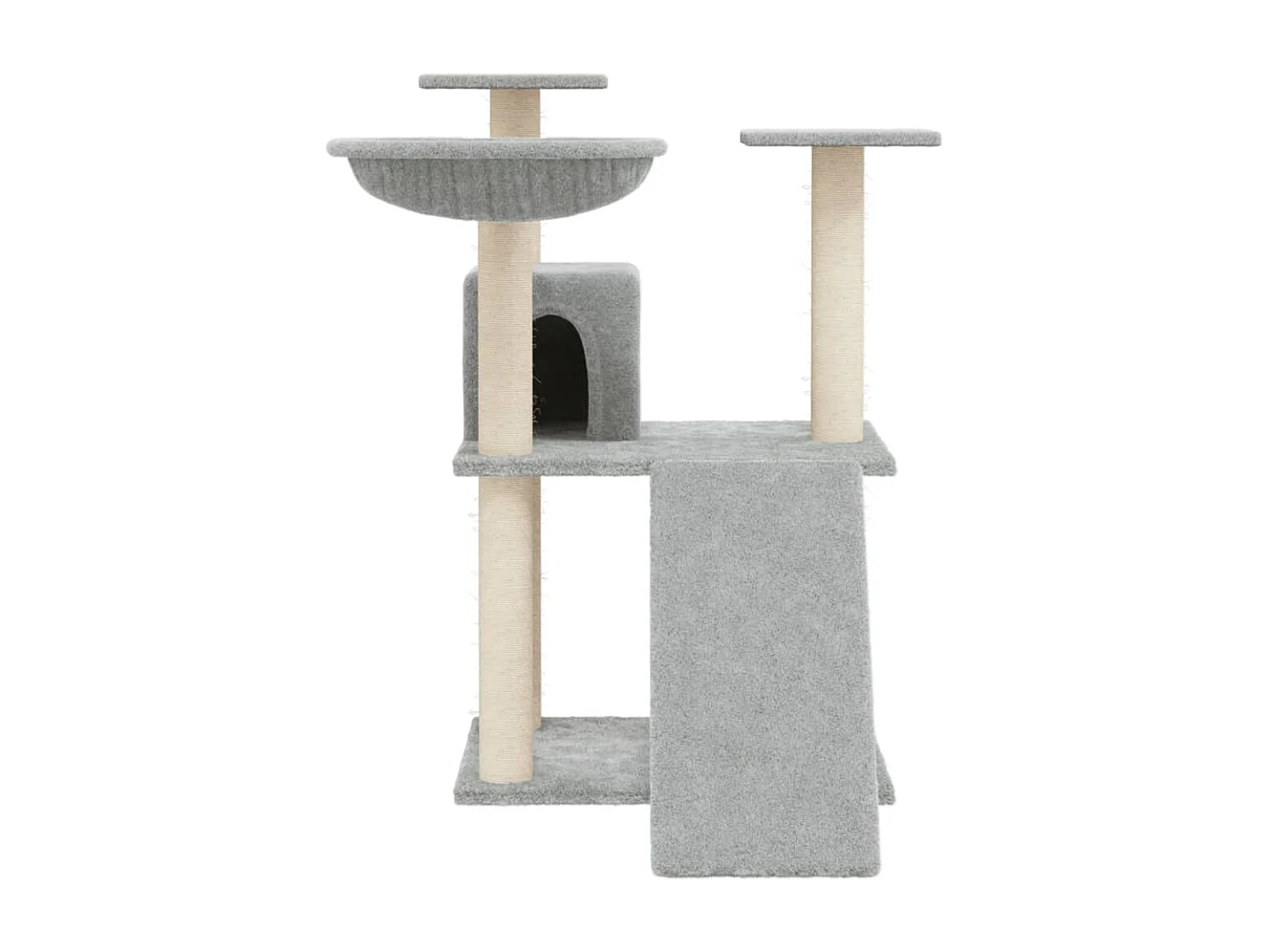 Arbre à chat avec griffoirs en sisal Gris clair 83 cm