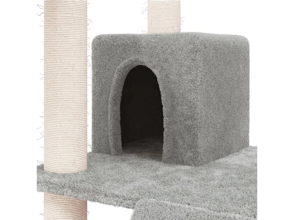 Arbre à chat avec griffoirs en sisal Gris clair 83 cm