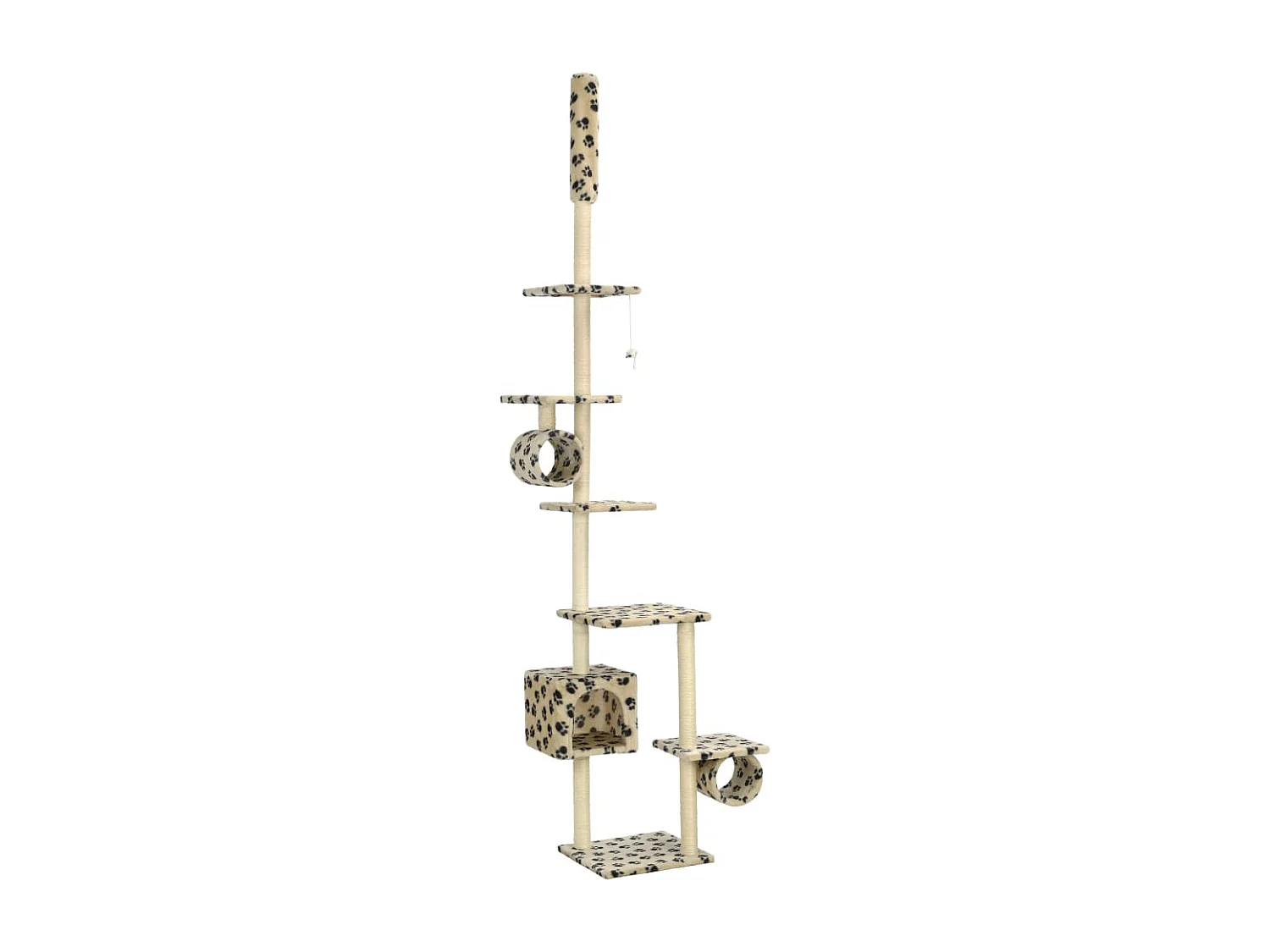 Arbre à chat avec griffoirs en sisal 260 cm Beige Motif pattes