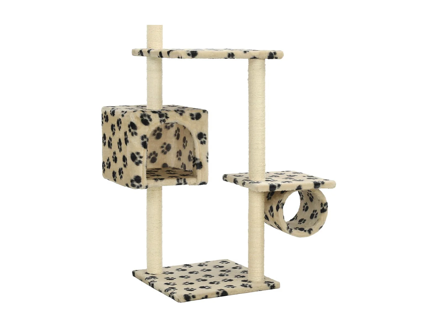 Arbre à chat avec griffoirs en sisal 260 cm Beige Motif pattes