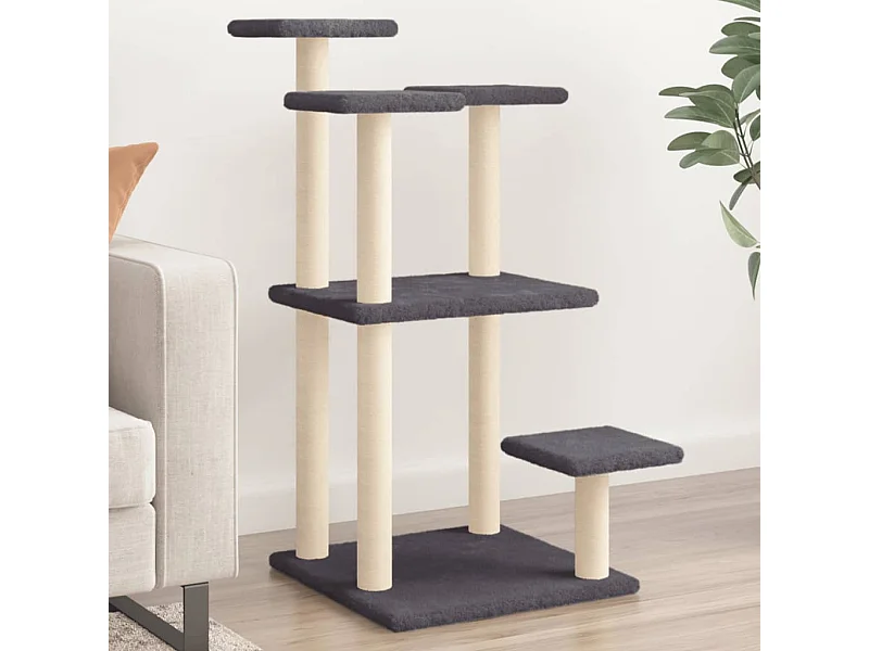 Arbres à chat avec plates-formes gris foncé 98,5 cm