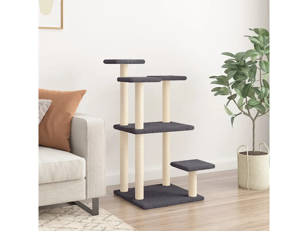 Arbres à chat avec plates-formes gris foncé 98,5 cm