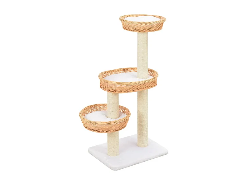 Arbre à chat avec griffoir en sisal Naturel Bois de saule