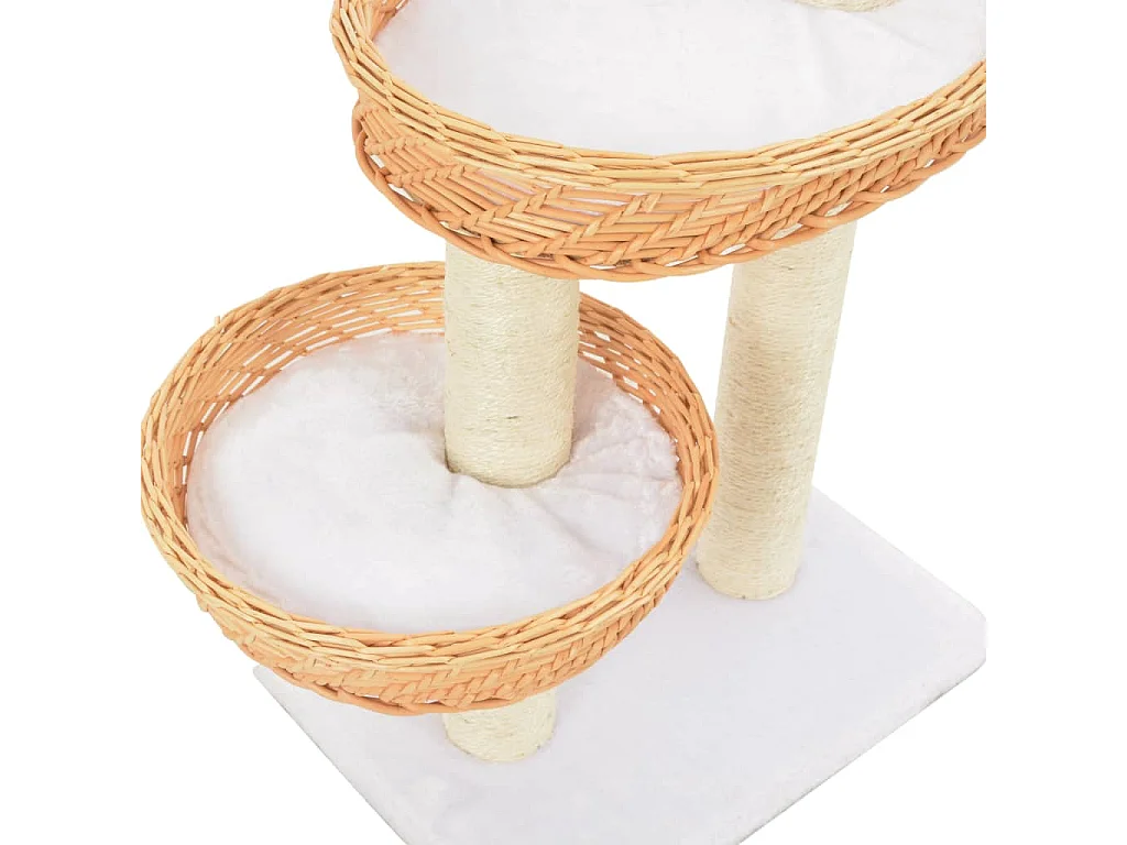 Arbre à chat avec griffoir en sisal Naturel Bois de saule