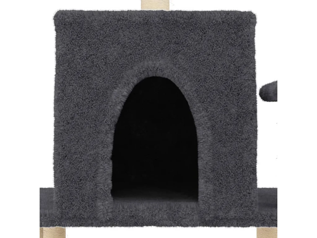 Arbre à chat avec griffoirs en sisal gris foncé 122 cm