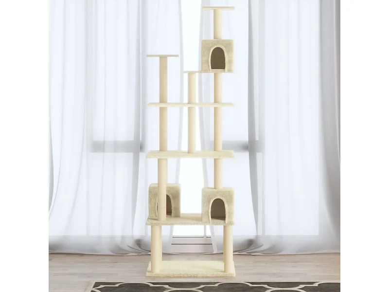 Arbre à chat avec griffoirs en sisal Crème 188 cm