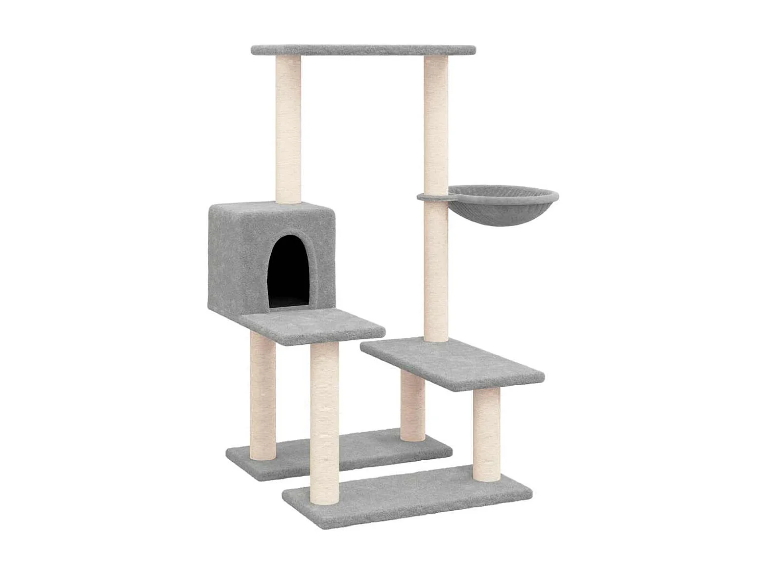 Arbre à chat avec griffoirs en sisal Gris clair 94,5 cm