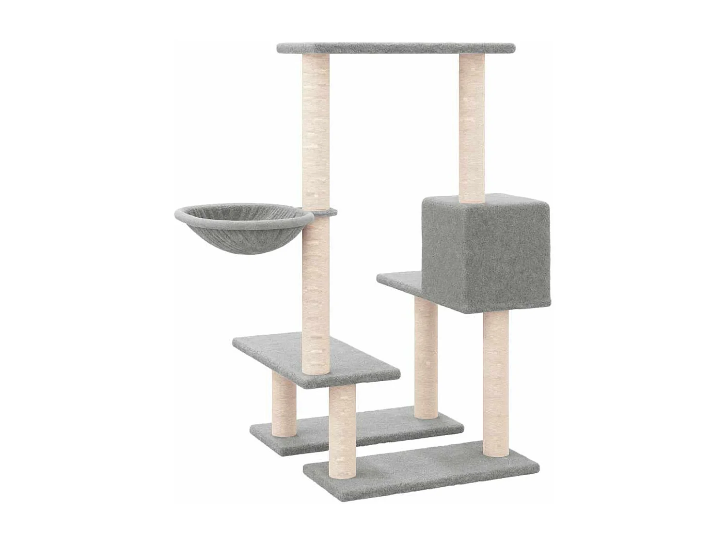 Arbre à chat avec griffoirs en sisal Gris clair 94,5 cm