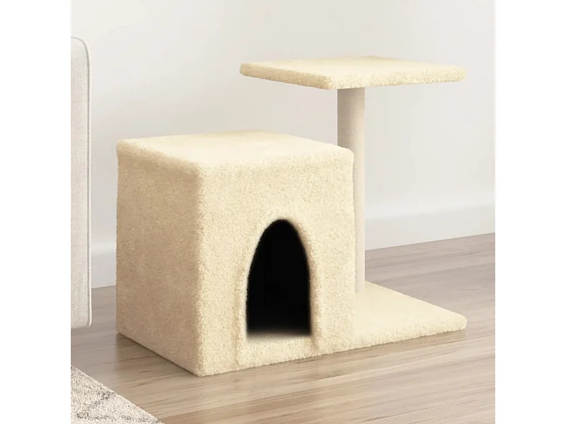Arbre à chat avec griffoirs en sisal crème 50,5 cm