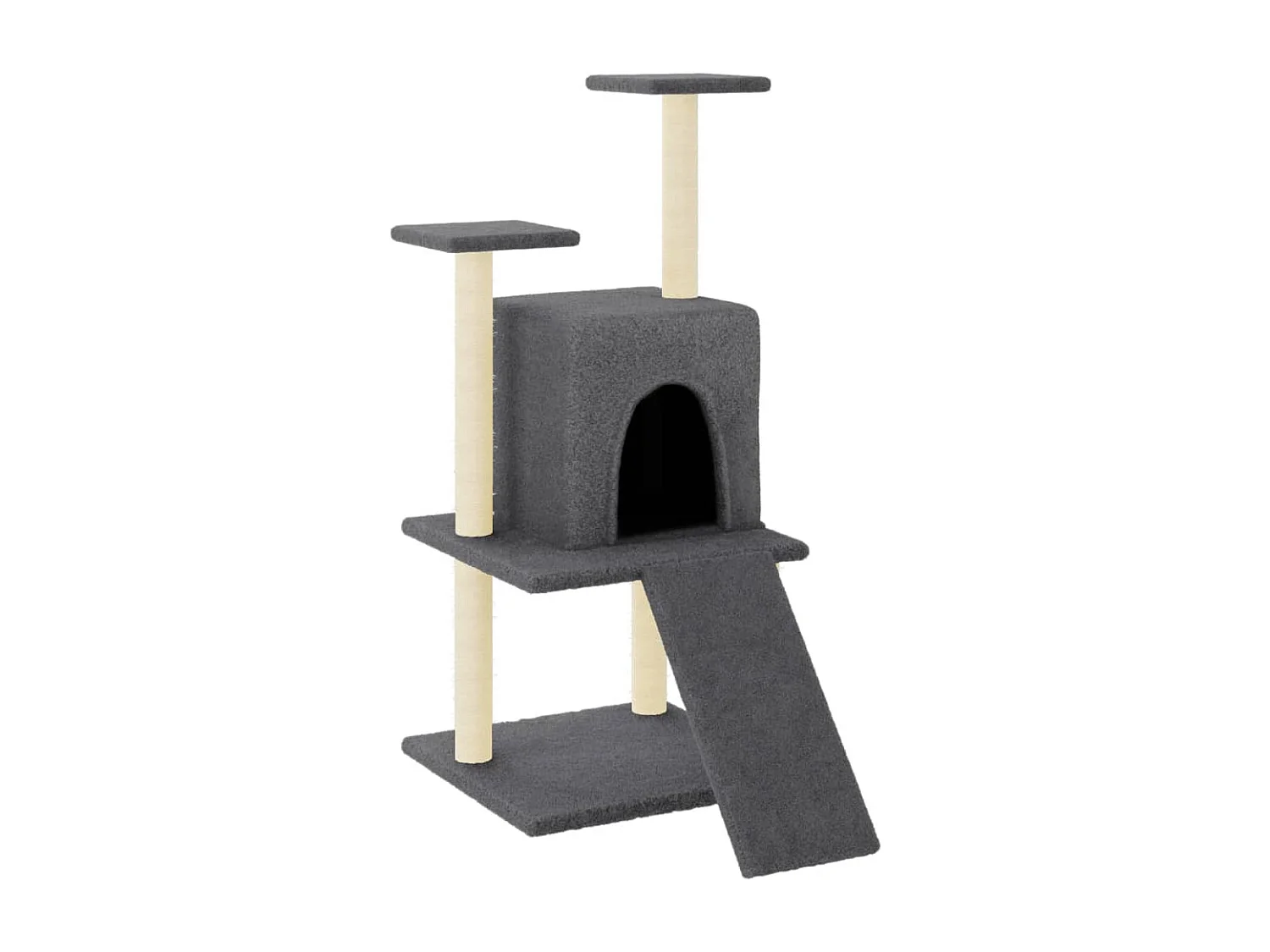 Arbre à chat avec griffoirs en sisal gris foncé 110 cm