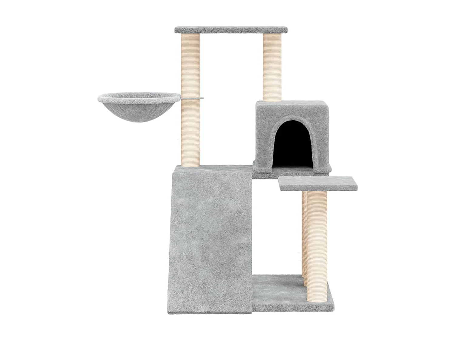 Arbre à chat avec griffoirs en sisal Gris clair 82 cm