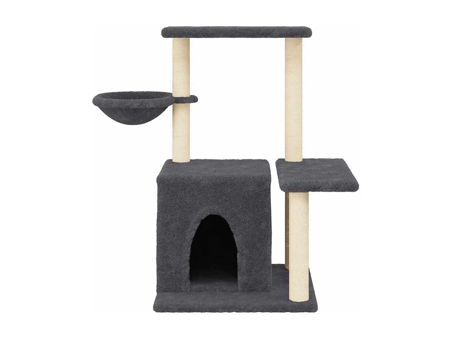 Arbre à chat avec griffoirs en sisal Gris foncé 83 cm