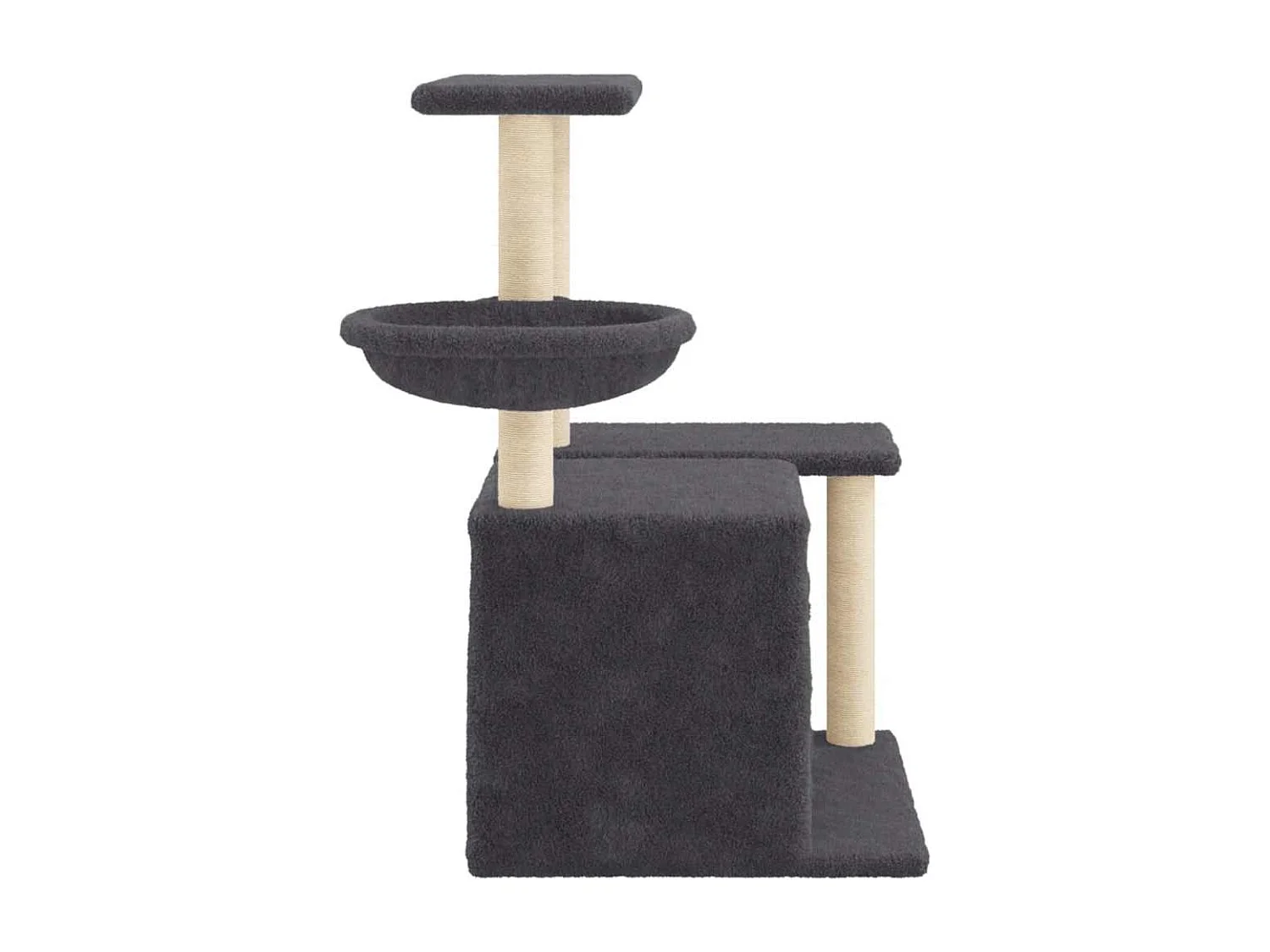 Arbre à chat avec griffoirs en sisal Gris foncé 83 cm
