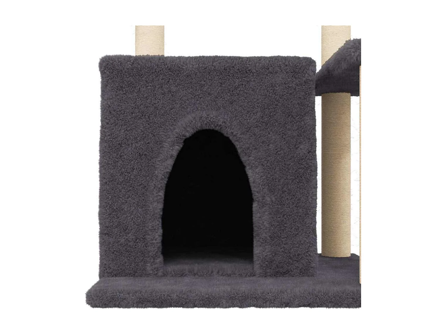 Arbre à chat avec griffoirs en sisal Gris foncé 83 cm